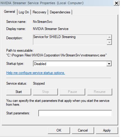 Disable Nvidia streamer service in task manager