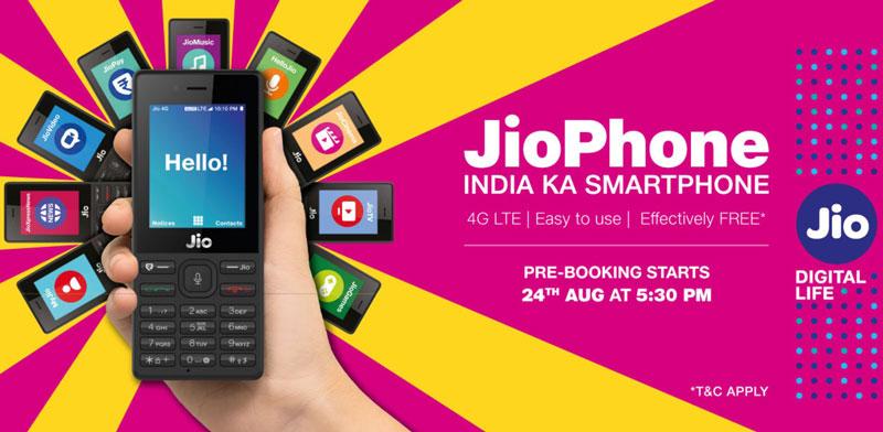 JIO Phone pre-booking Starts