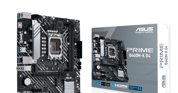 ASUS Prime B660M K D4 Intel B660 LGA 1700 mATX Motherboard