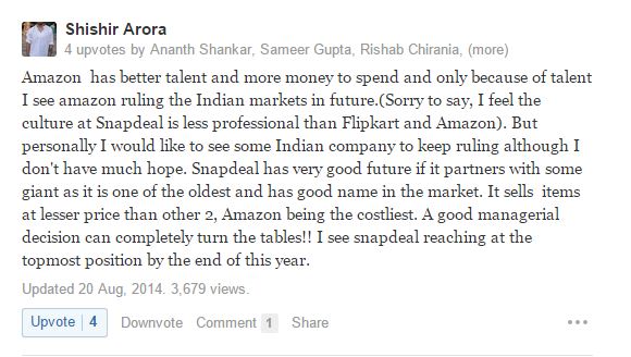 Amazon Vs Flipkart VS Snapdeal Better Service Wins