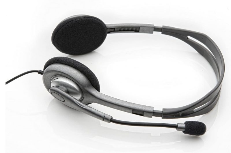 Logitech H110 Stereo Headset, Black & Grey