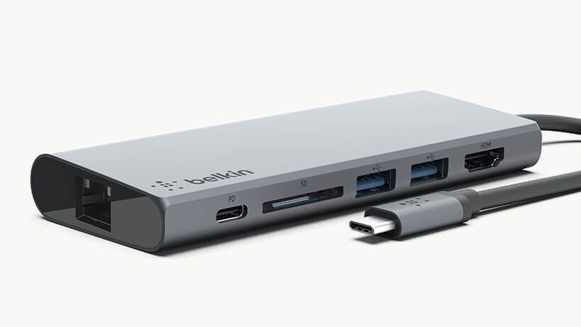 Belkin USB-C Multimedia Hub with Tethered USB-C Cable