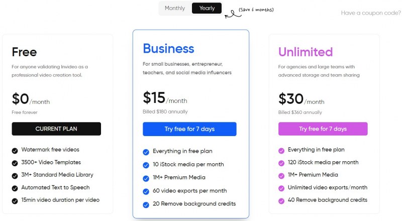 Invideo Pricing