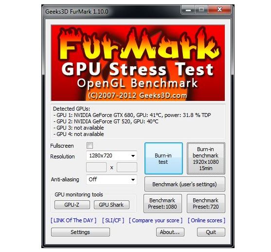 Furmark - Testing old Graphics card