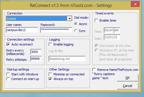 Reconnect the PPPOE Connection Automatically Windows 8.1 Solved